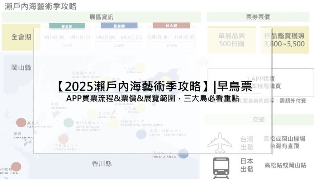 【2025瀨戶內海藝術季攻略】|早鳥票：APP買票流程&票價&展覽範圍，三大島必看重點