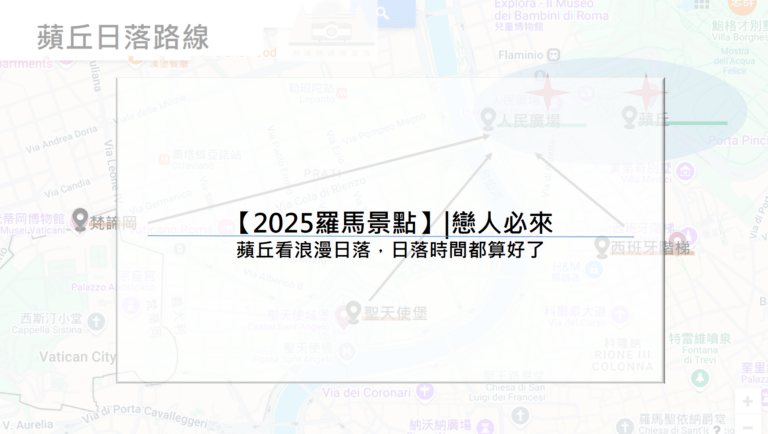 【2025羅馬景點】|戀人必來：蘋丘看浪漫日落，日落時間都算好了